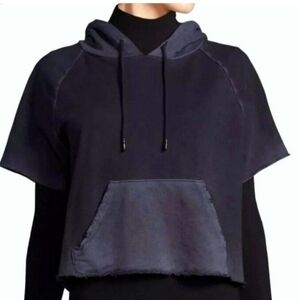 Cotton Citizen Milan French Terry Short Sleeve Hoodie Blue Sz L